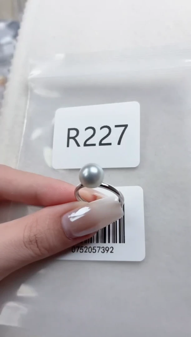 银S925镶嵌戒指海水珍珠R227