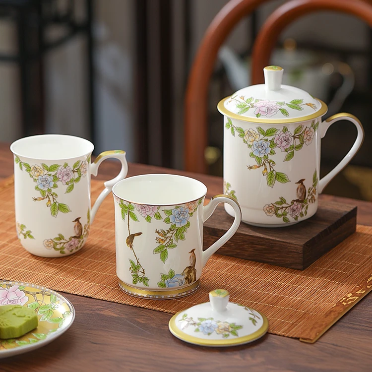 【洛威】景德镇洛威琴瑟和鸣中式陶瓷天使杯马克杯家用男女士款