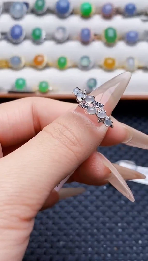 银S925镶嵌戒指翡翠5804