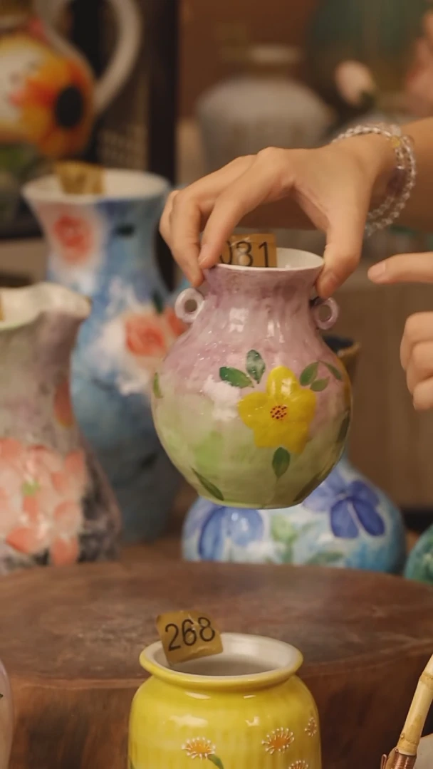 陶瓷081景德镇设计师手作花器摆件侘寂风