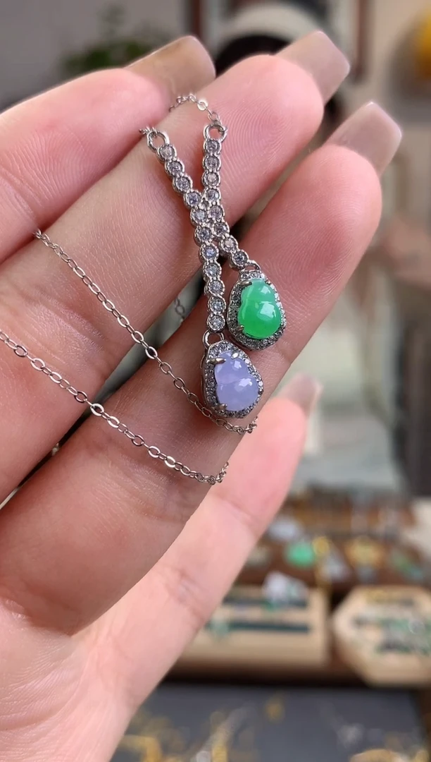 翡翠银S925镶嵌吊坠(不含链)吊坠