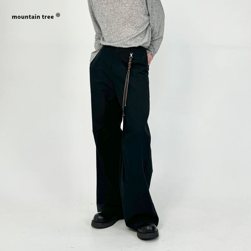 mountain tree|小众设计感褶皱宽松休闲高街拖地裤男cleanfit