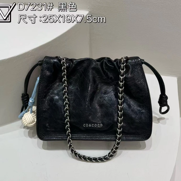 【云云甄选】ZT-D7231-黑色 单根拉链单肩包秋冬时尚百搭中号