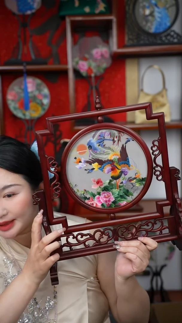 刺绣摆件绣花双面