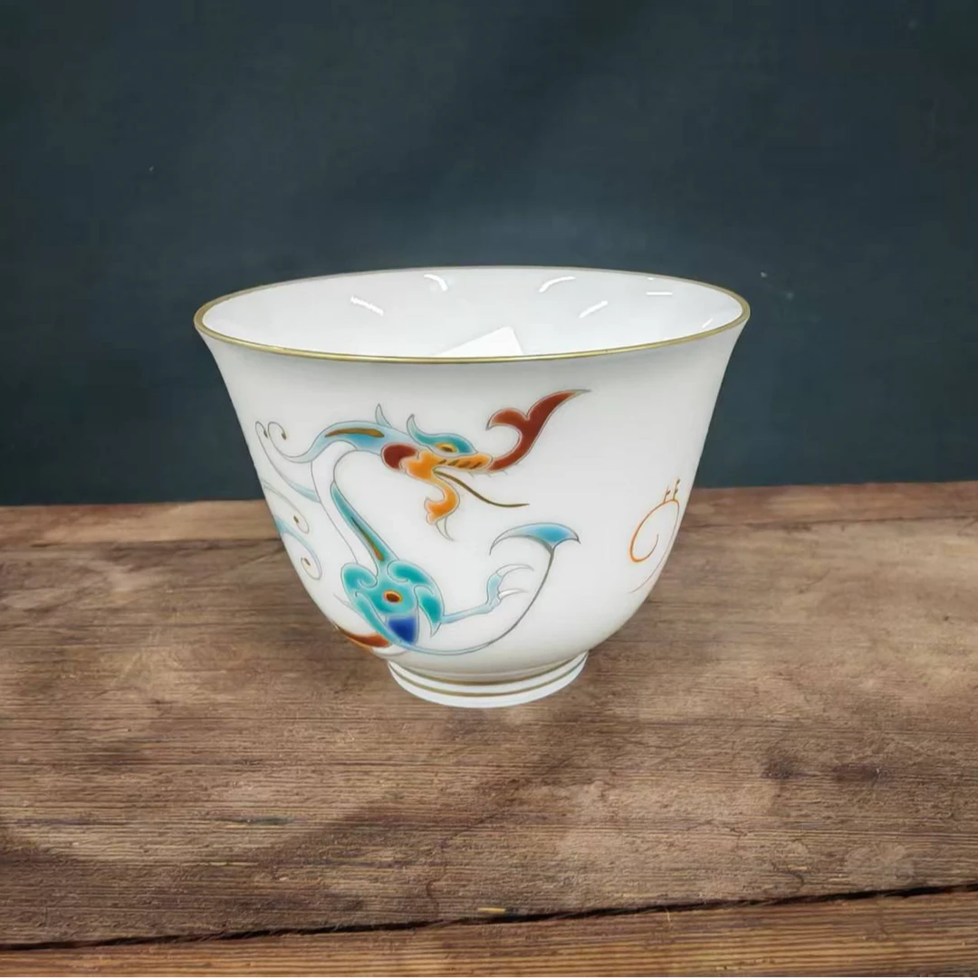 华山拙隐御彩龙杯