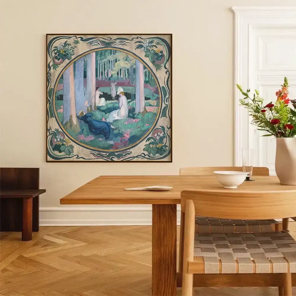 法式复古小众后现代风格装饰壁画卧室客厅边柜背景墙黑金经典挂画