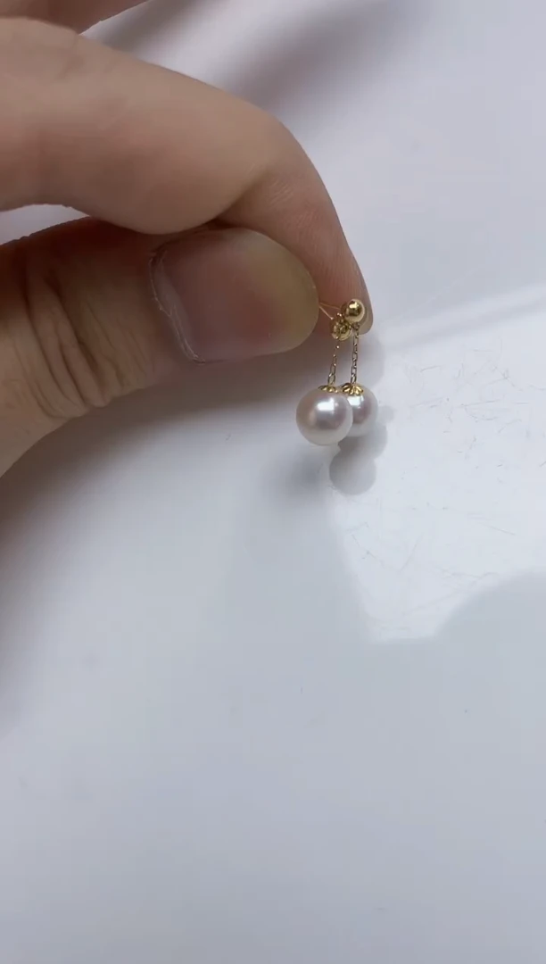 18K金镶嵌耳饰海水珍珠