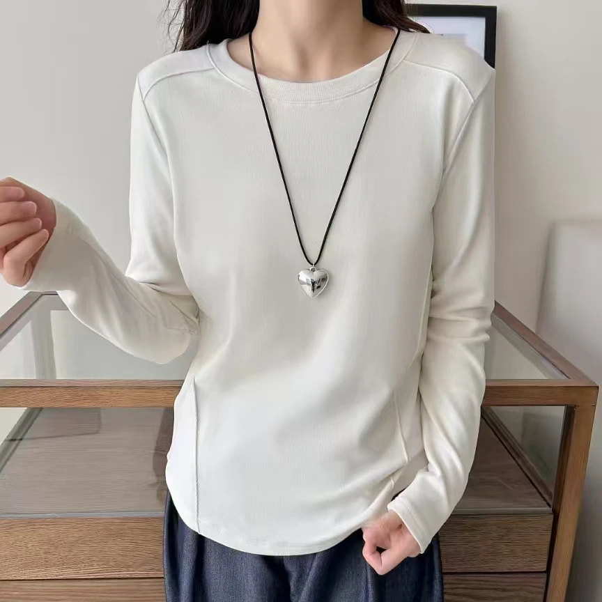 [秋冬必备]糯米绒双面磨毛打底鱼骨基础收腰显瘦打底衫