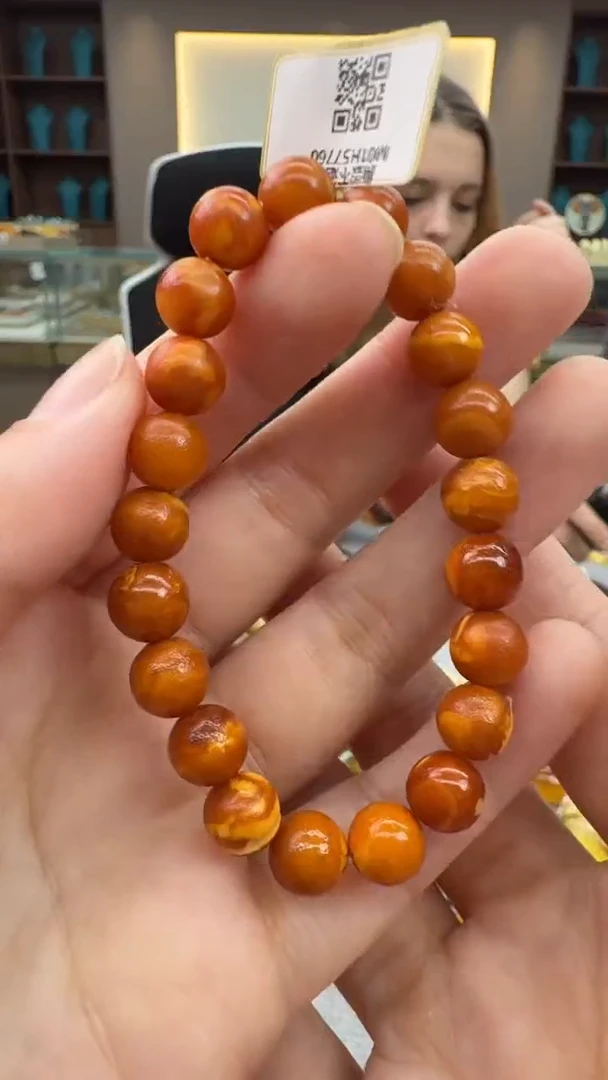 手链琥珀未镶嵌34号秒拍 假一罚三