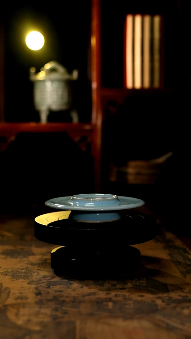 【闪购商品】其他原矿天蓝釉万能盏托