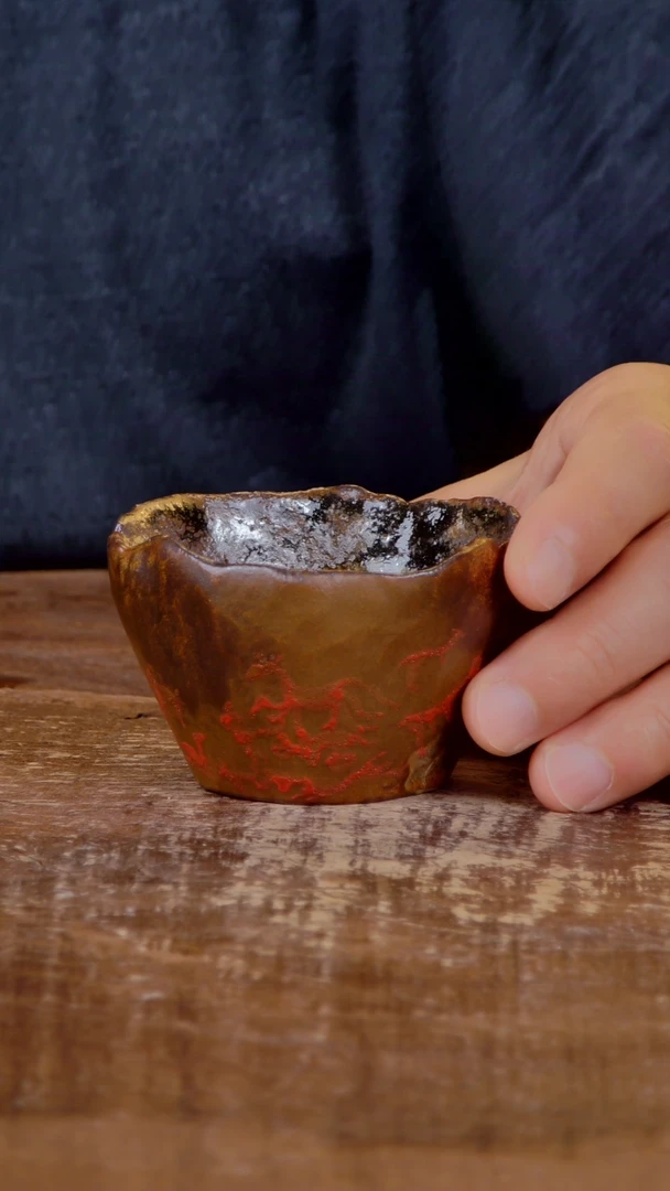 茶盏豆*景德镇陶瓷手工霞杯