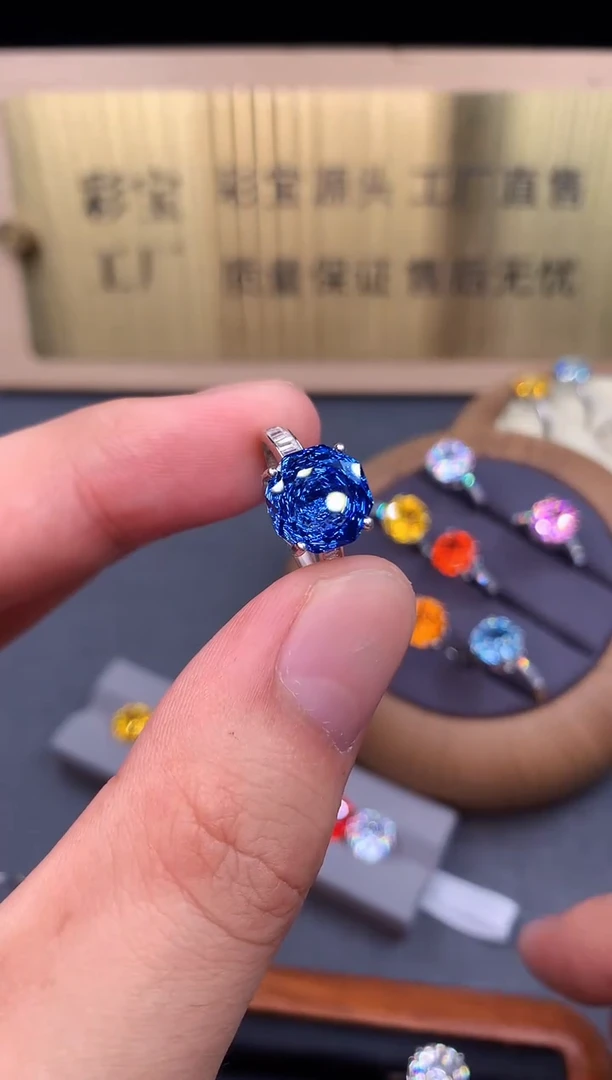 托帕石戒指银S925镶嵌6454