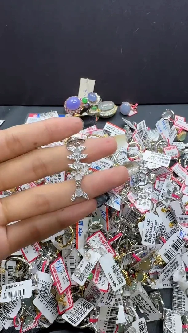 翡翠戒指银S925镶嵌戒指354