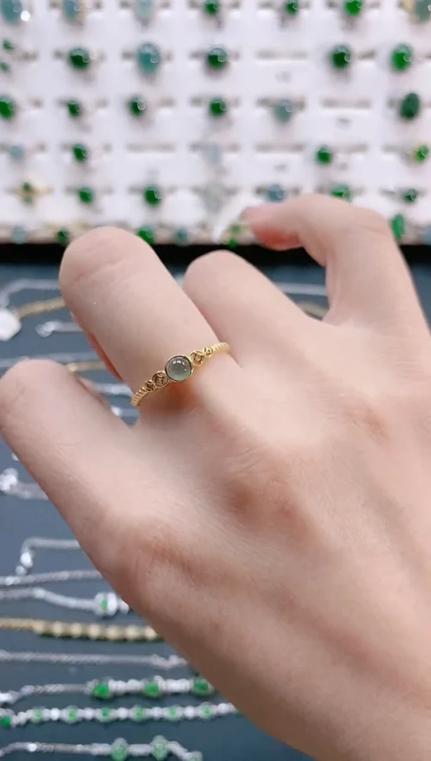 【闪购商品】翡翠戒指银S925镶嵌天然翡翠