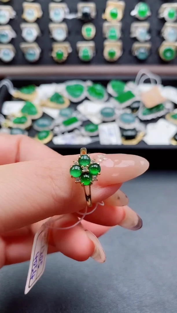 银S925镶嵌戒指翡翠1