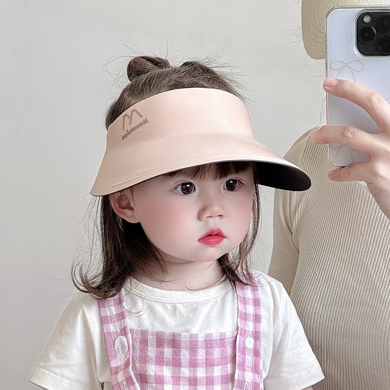 儿童遮阳帽女童无痕空顶防晒帽男童防紫外线户外宝宝夏季大檐太阳