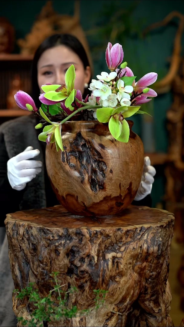 枣木雷击枣木聚财缸