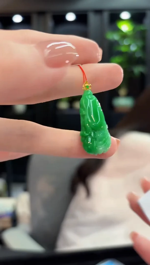 吊坠(不含链)18K金镶嵌翡翠 缅甸A货/支持复检/一件