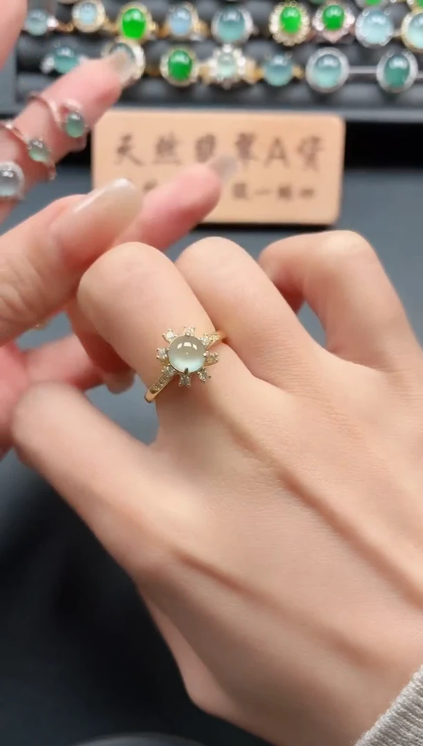 银S925镶嵌戒指翡翠111