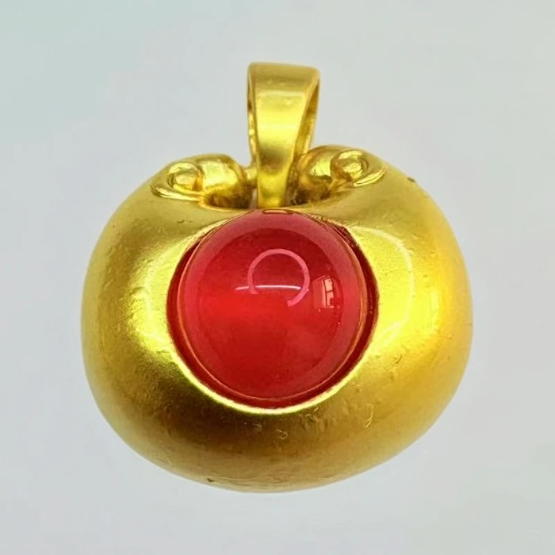 【方芳甄选】时尚玉髓镶嵌合金苹果吊坠赠合金链【证书+礼盒】A011