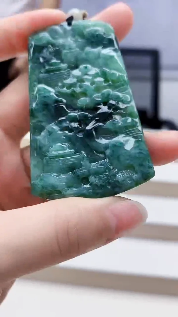 未镶嵌定制翡翠1502lr-毛货挂件73