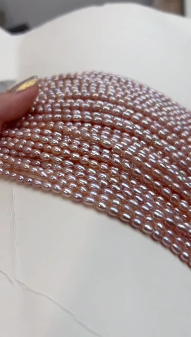 未镶嵌福利淡水珍珠强光*珍珠项链（粉色无核3mm左右）