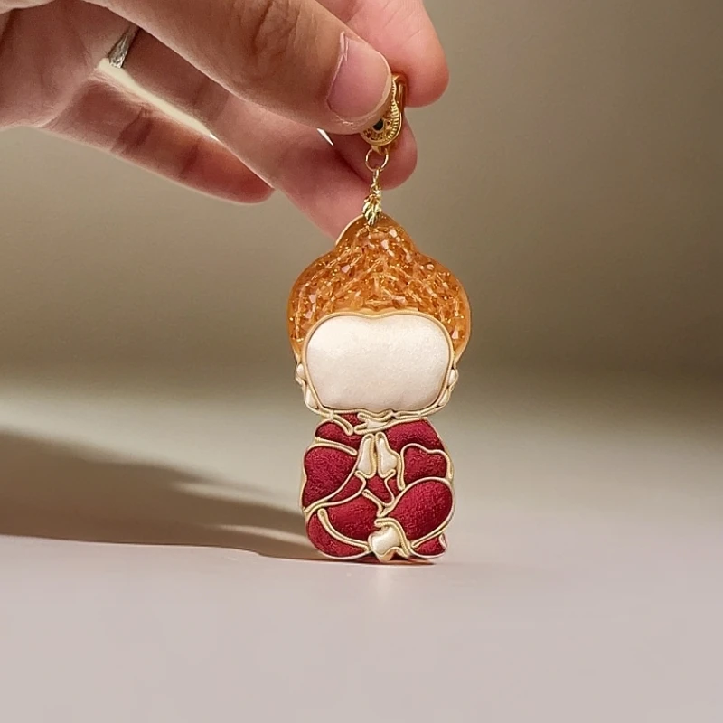 非金属布艺胸针 复古压襟挂件手工胸针中国风百搭小众饰品 宝宝佛