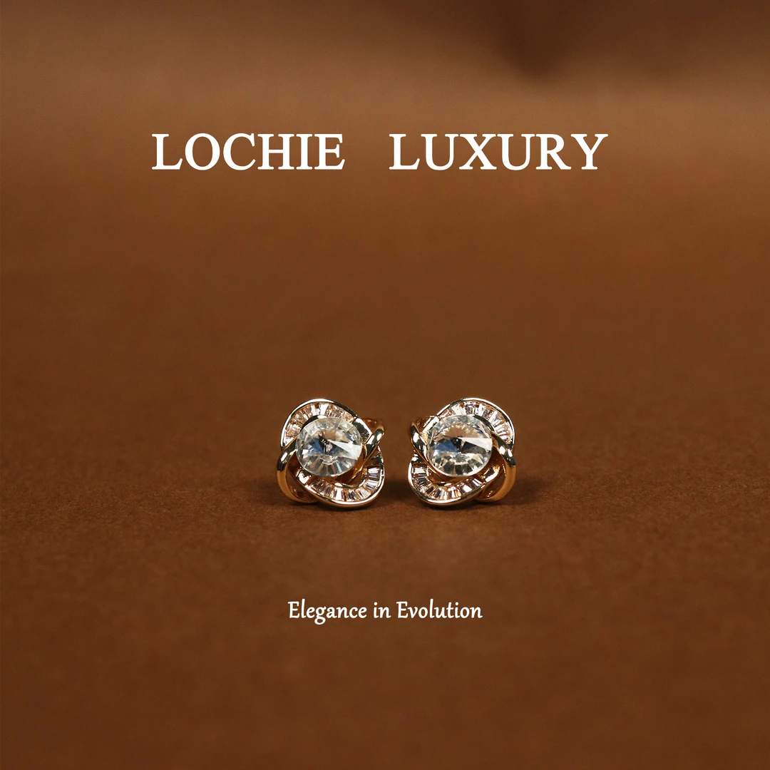 黄铜锆石耳饰 【烟雨万千】L294法式经典简约百搭精致轻奢水钻耳钉