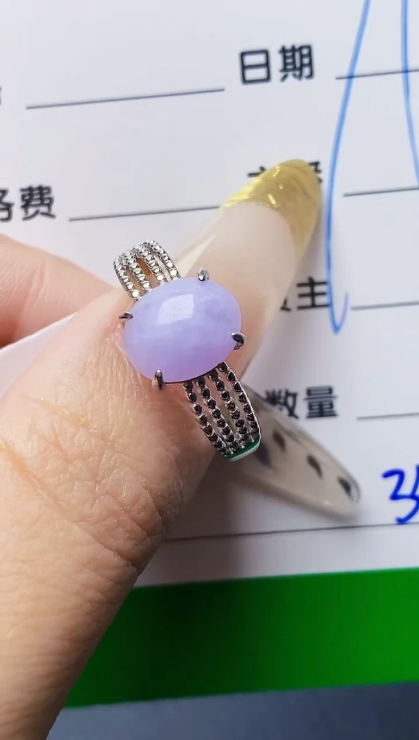 银S925镶嵌戒指翡翠3402