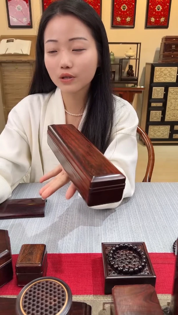 紫檀木类成套家具天地盖文盒  一木挖   一物一拍