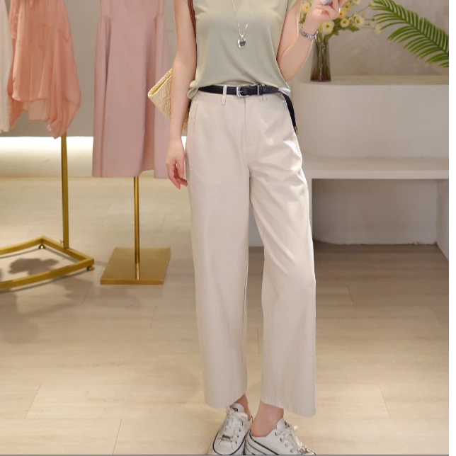 XCENN/轻盈薄款气质显瘦直筒九分休闲裤JH0A25B09