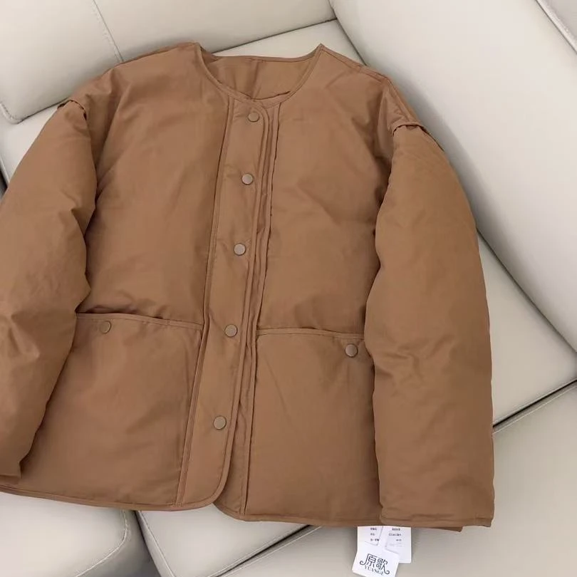 【原 歌】YG新国标90白鹅绒无领简约鹅绒服女YG976