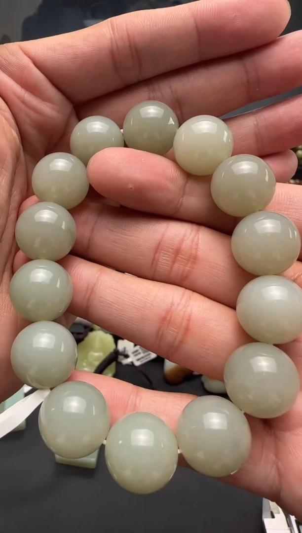 未镶嵌手串和田玉青白玉手串卡16