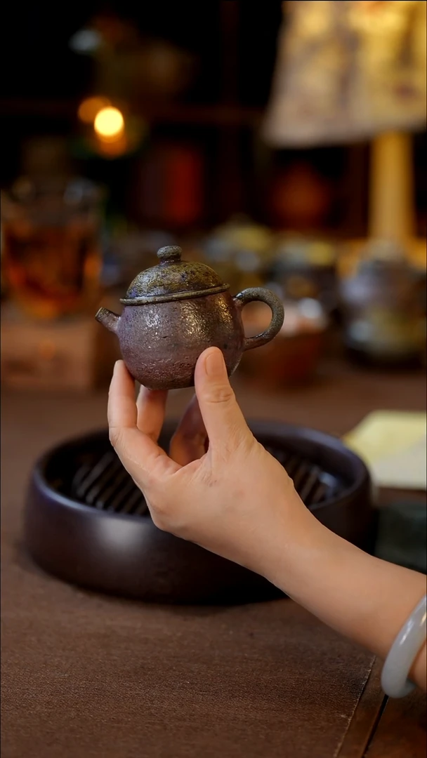 茶壶紫砂柴烧 小蘑菇