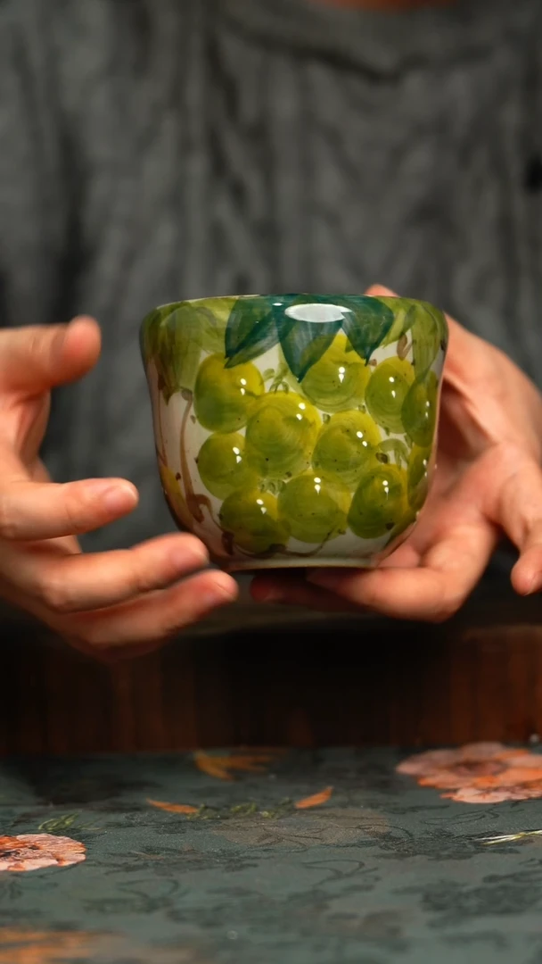 杯釉下彩手工手绘同款陶器