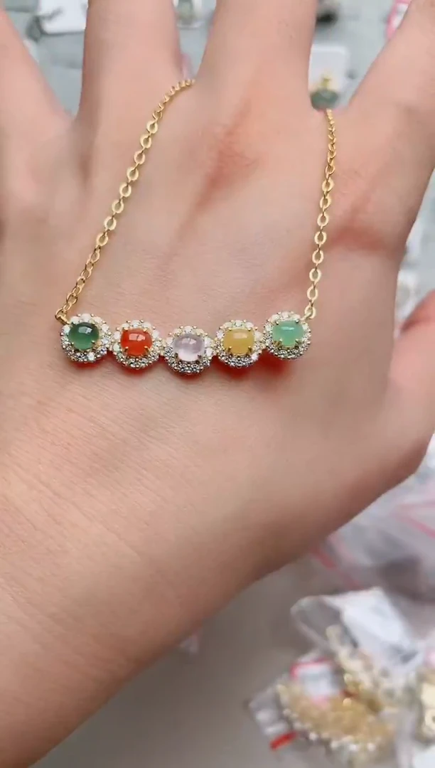 翡翠银S925镶嵌吊坠(不含链)、