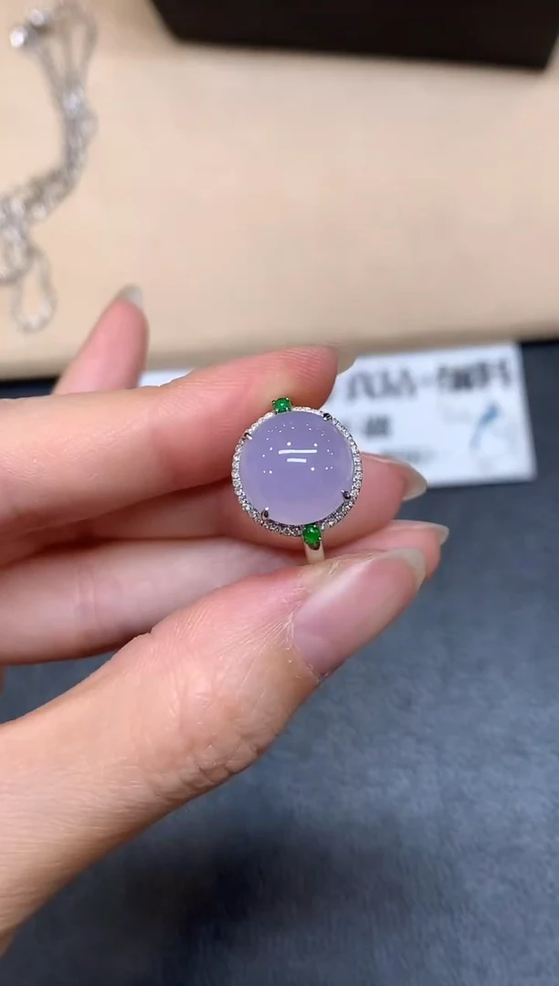 18K金镶嵌戒指翡翠4【无服务费蛋面【无服务费