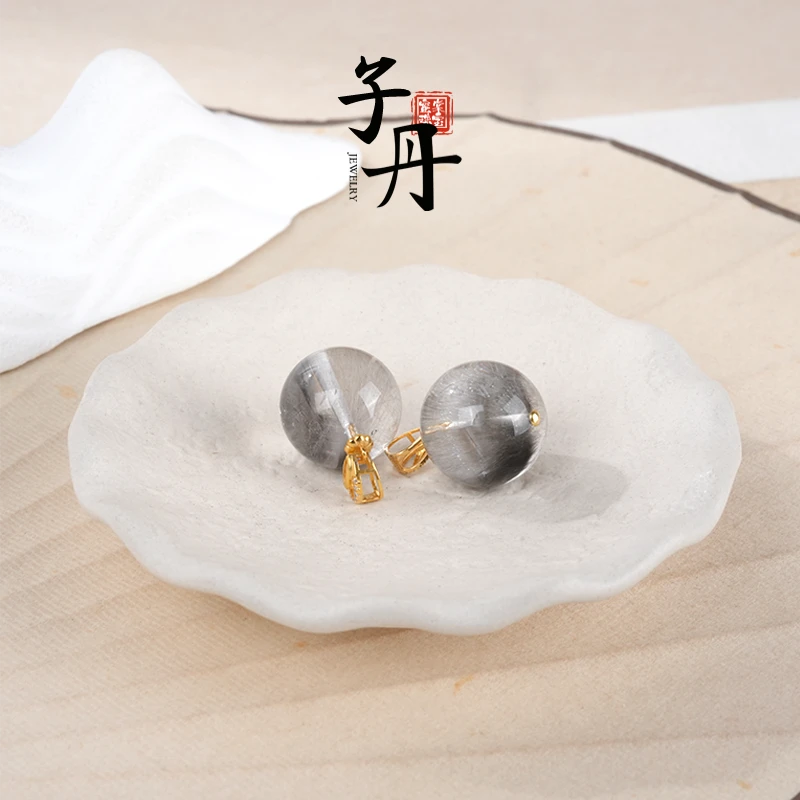 【蜜棠二店】18K黑银钛圆珠吊坠（多样性发/发一个）B2-078