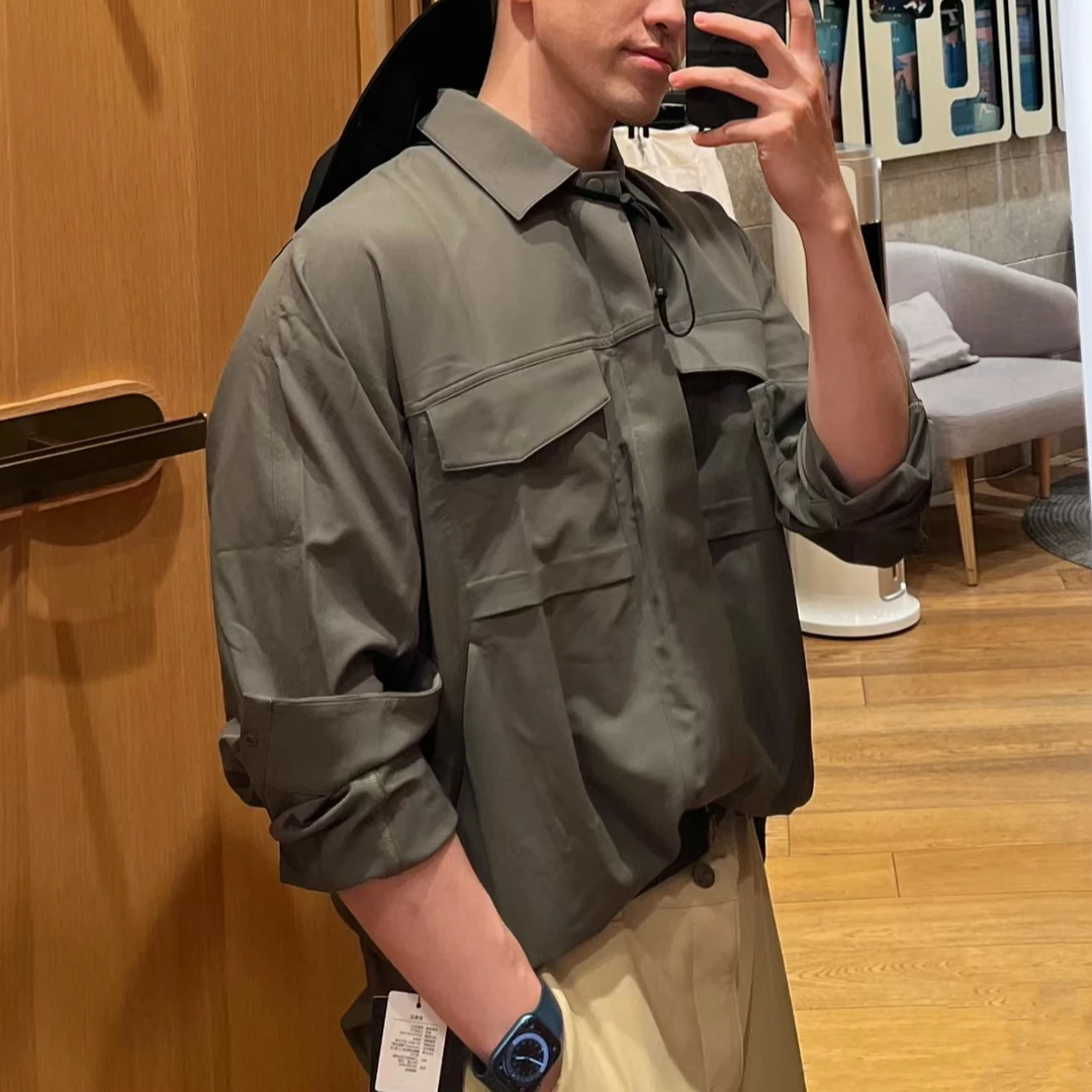 早春系列！！男士夹克外套休闲纯色衬衫工装透气抗皱外套1806