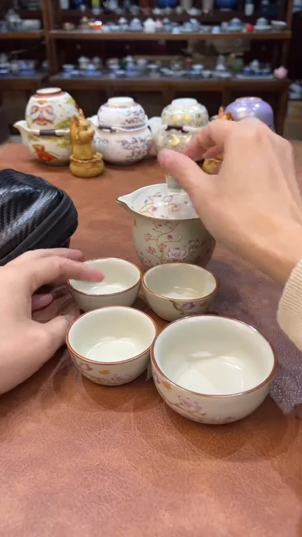 真的很便宜会开片的旅行茶具