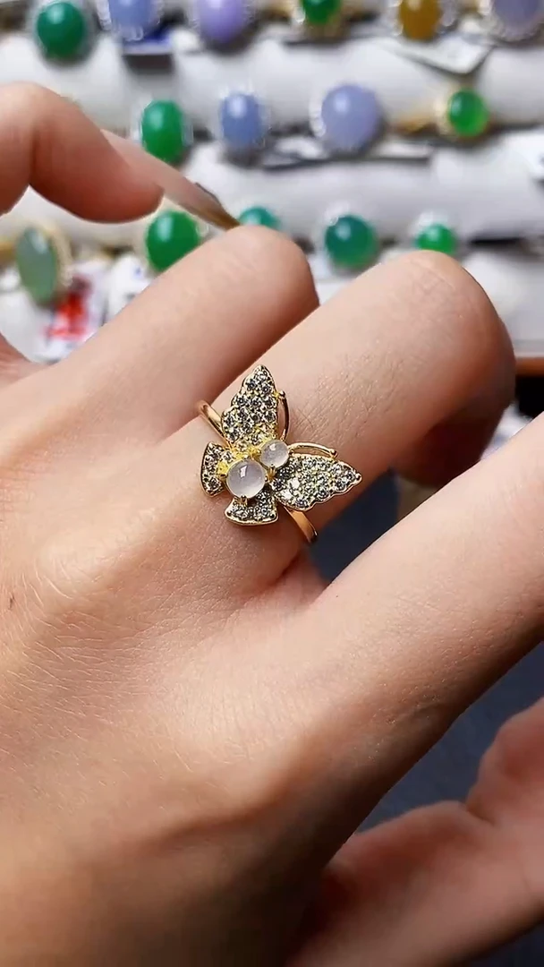 银S925镶嵌戒指翡翠3542