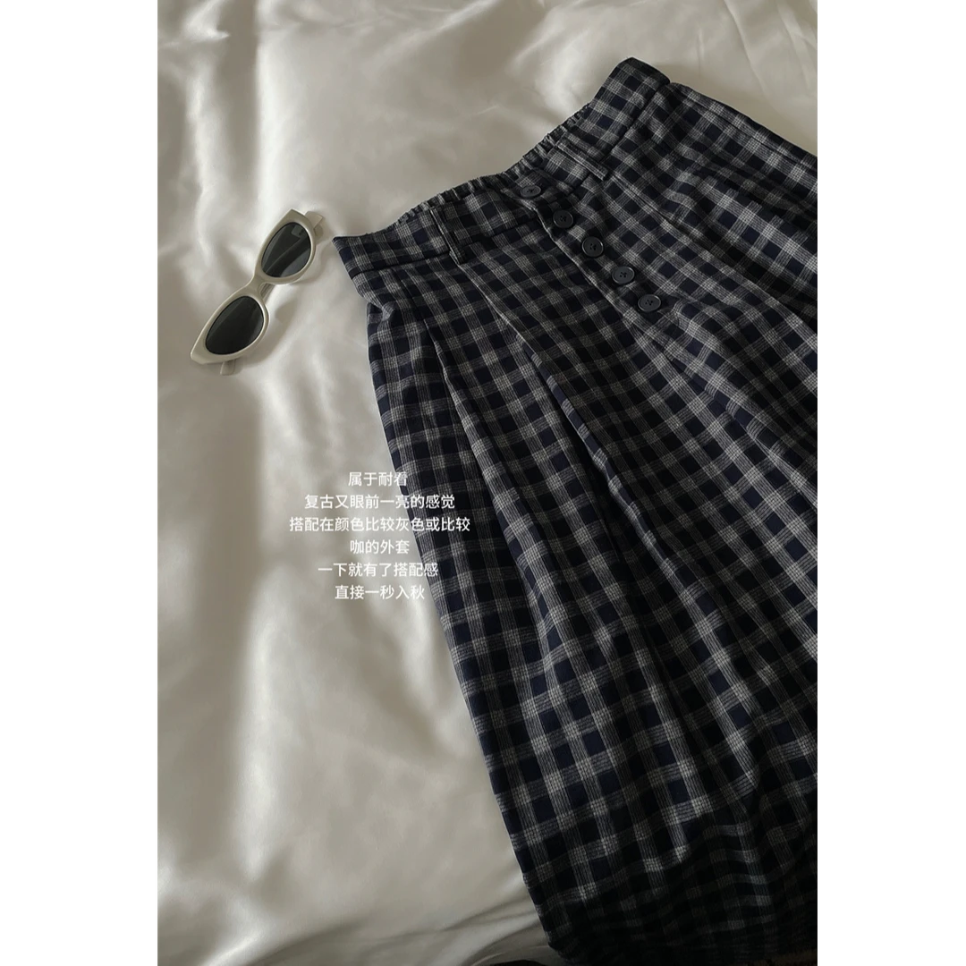 YPP!【遛弯格子裤】赵露思同款格子休闲裤女阔腿裤慵懒显瘦格子裤