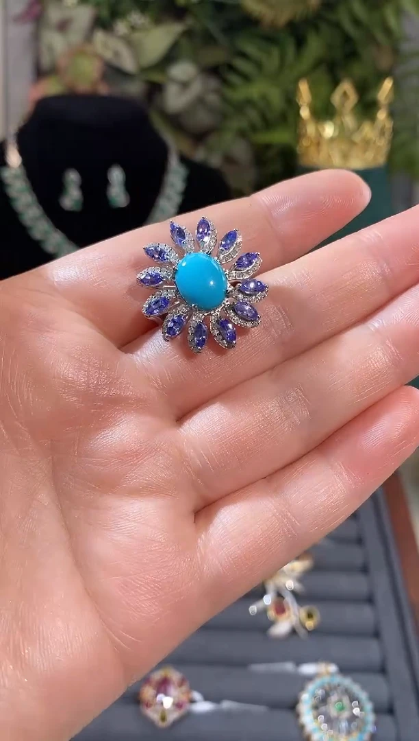 未镶嵌绿松石戒指天然绿松石戒指