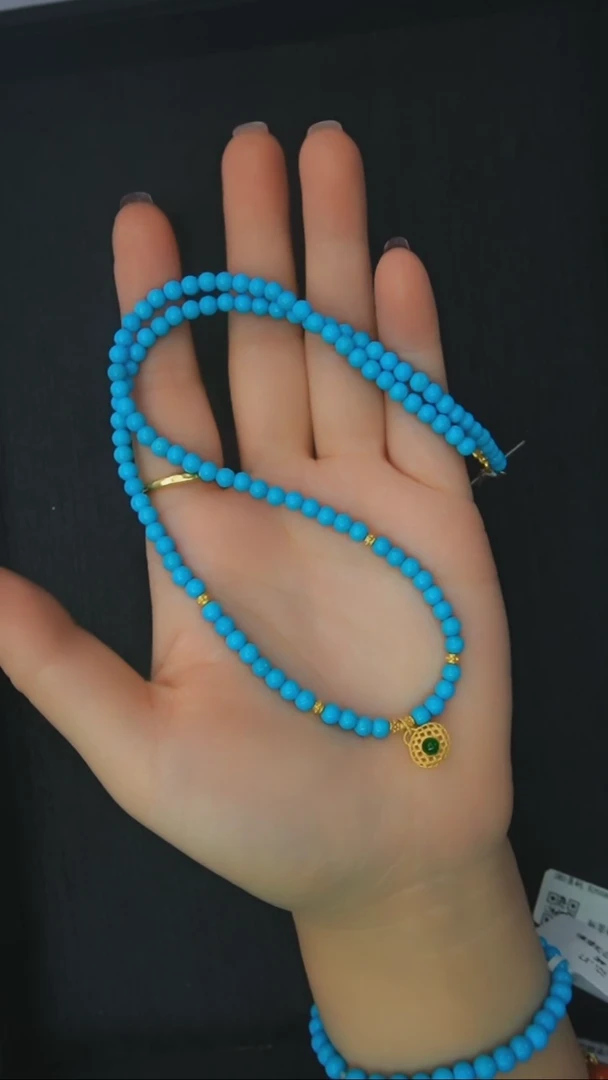 【闪购商品】绿松石项链18K金镶嵌发货一件