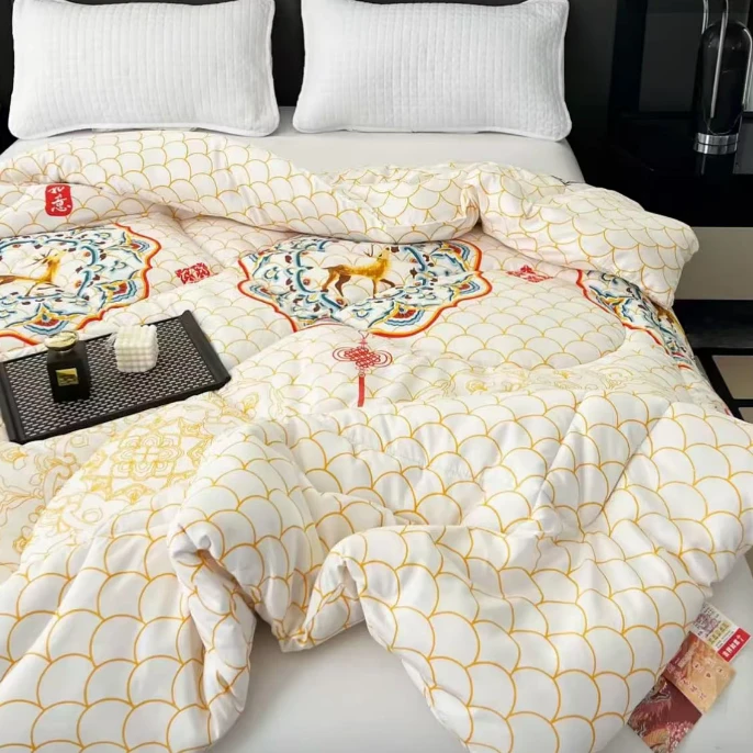 国风吉祥如意龙鳞被