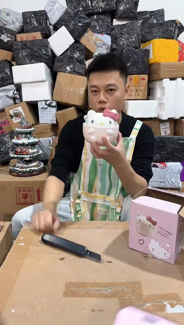 瓷片原盒Q版kt猫炖盅