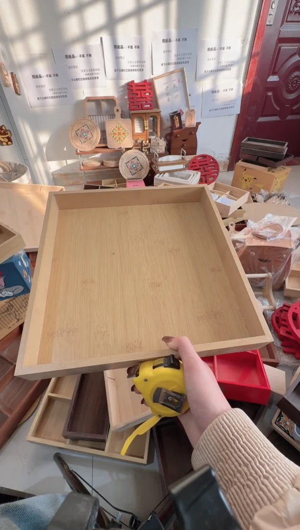 原木色大正方形托盘微瑕拍下不退不换无售后