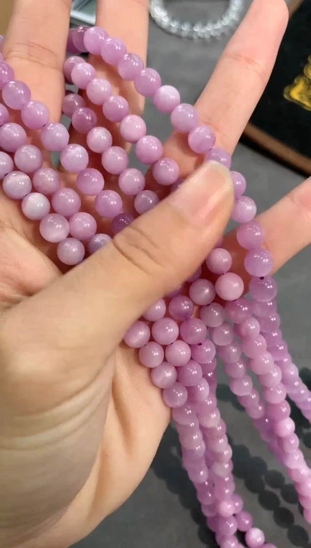 【闪购商品】水晶手链未镶嵌17号紫锂辉三圈手链6mm