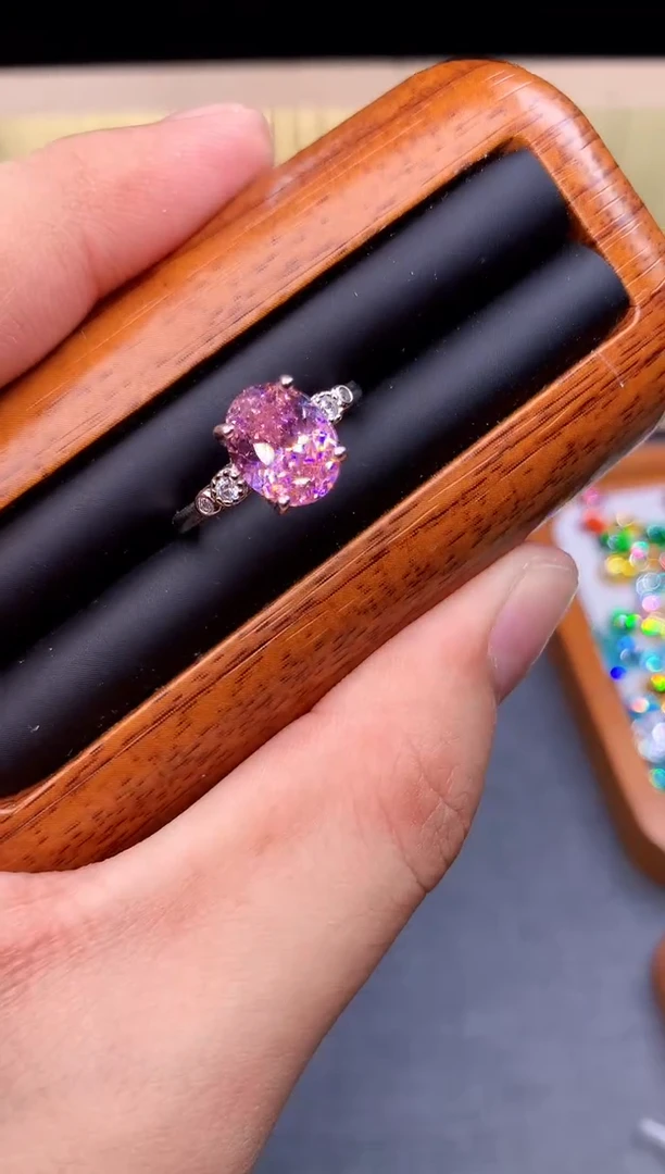 碧玺戒指银S925镶嵌4532