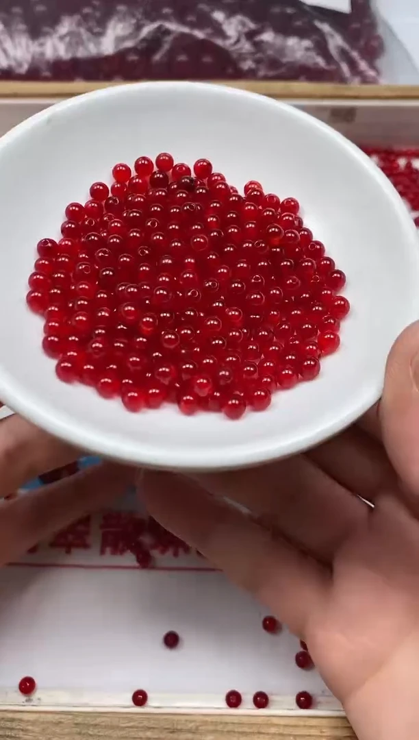 手饰玛瑙未镶嵌B555 鸽血红4mm50颗15元